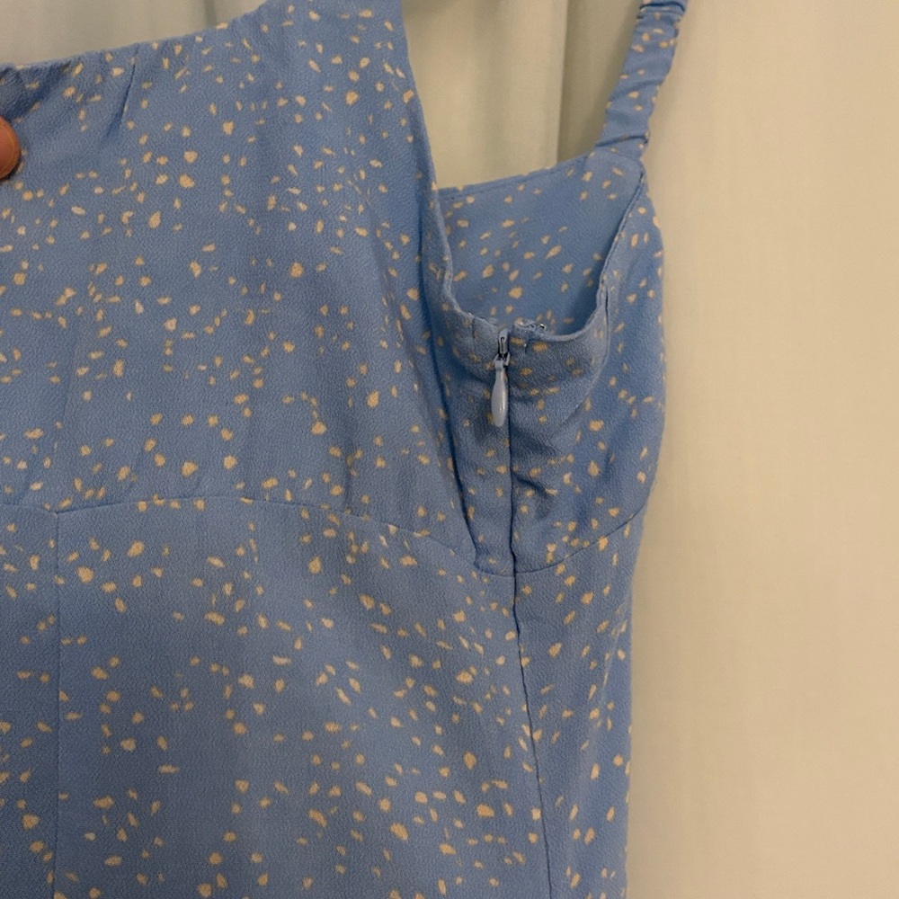 3 for $25! NWT Roxy Light Blue and White Patterned Mini Y2K Dress, size L - Picture 4 of 9
